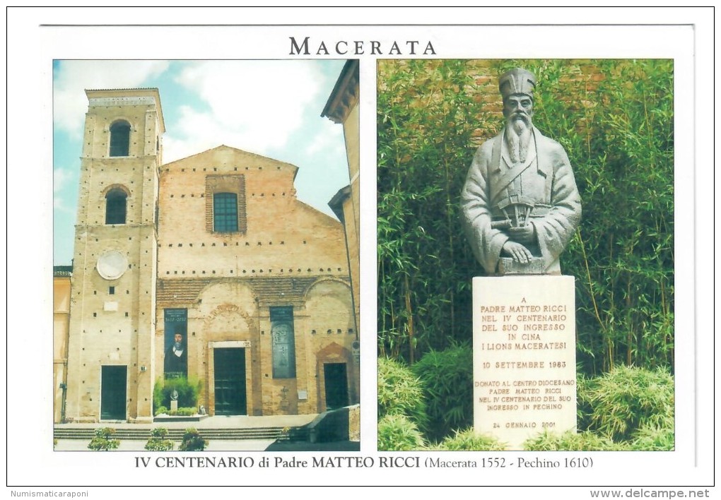 Macerata Celebrazioni Ricciane Matteo Ricci 1552-1610 Con Francobollo Matteo Ricci  COD. C.1422 - Macerata
