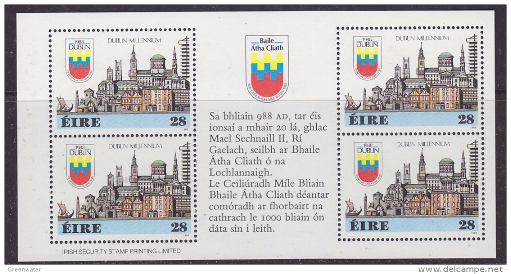 Ireland 1988 Dublin Millennium Booklet  Pane ** Mnh (32953) - Blocks & Sheetlets