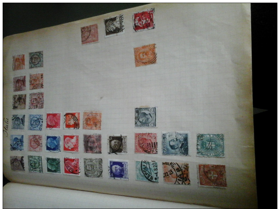 petit livre avec timbres ancien sur charniere belgique, allemagne, bresil,autriche angleterre, baviere oblitété et neuf