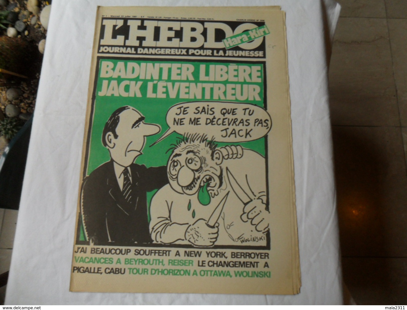 ANCIEN  /  L´HEBDO HARA KIRI    N° 1   / CH.H N° 558/ WOLINSKI   / JUILLET 1981 - Autre Magazines