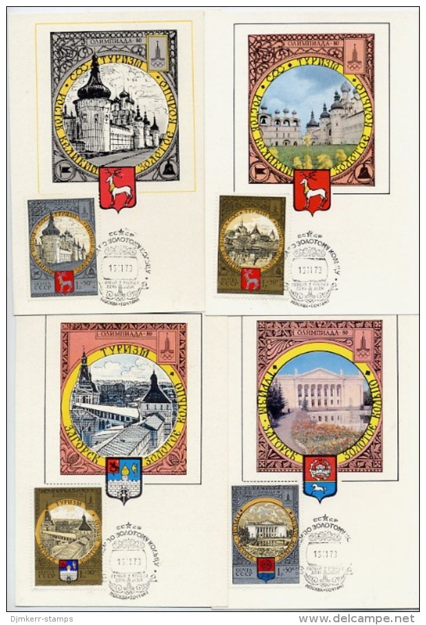 SOVIET UNION 1978 Olympic Games: Tourism  VII 1 R. X 4 On Maxicards, Michel 4788-91 - Cartoline Maximum