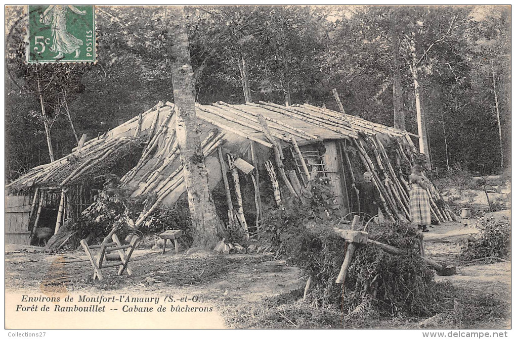 78-MONTFORT-L'AMAURY- FORÊT DE RAMBOUILLET- CABANE DE BÛCHERONS - Montfort L'Amaury