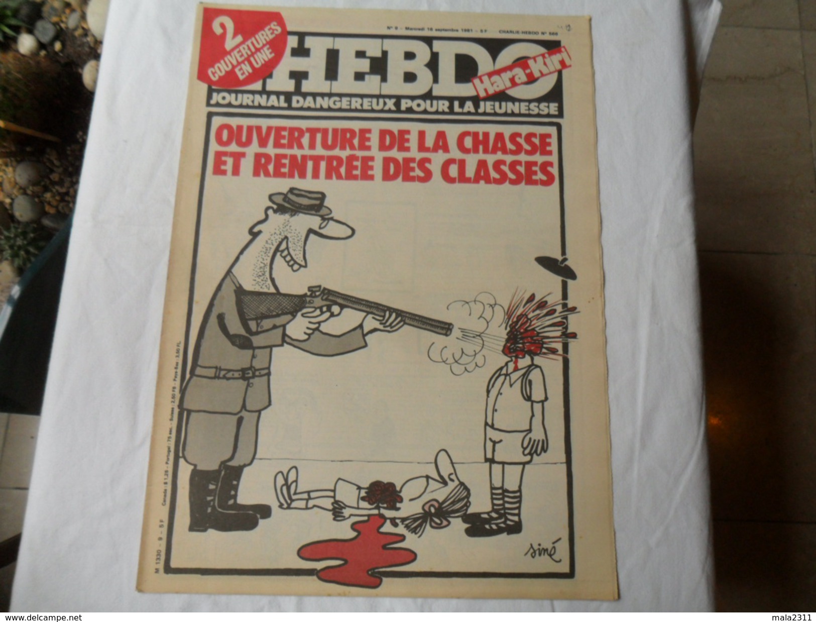 ANCIEN  /  L´HEBDO HARA KIRI    N° 9 / CH.H N° 566 /  SINE/ SEPTEMBRE 1981 - Andere Magazine