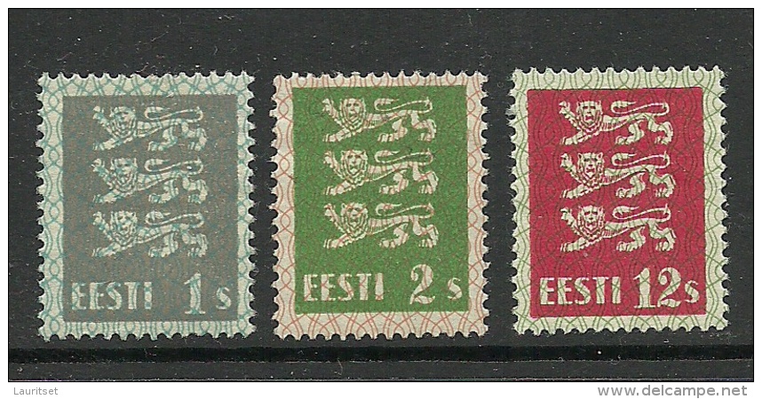 Estonia Estland 1928/29 Wappe Thin Paper Type Dünne Papiersorte * - Estland