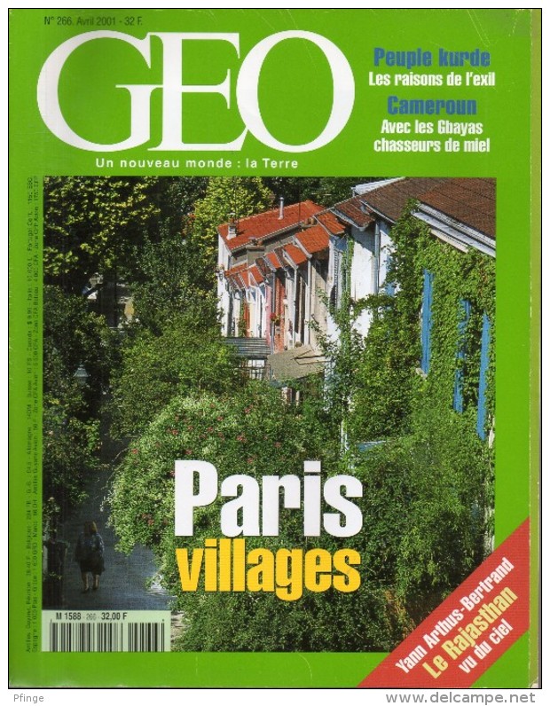 GEO  N° 266, Avril 2001 (Paris, Kurdes, Cameroun, Rajastan ...) - Géographie