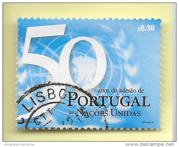 TIMBRES - STAMPS -  PORTUGAL (AÇORES) - 2005 -50 ANS DE L´ADHÉSION DE PORTUGAL AUPRÈS DES NATIONS UNIES -TIMBRE OBLITÉRÉ - Gebruikt