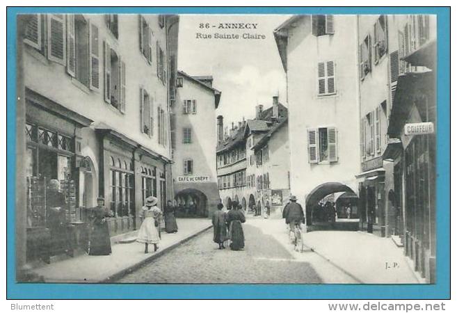 CPA 86 - Magasins Marchand De Cartes Portales Rue Sainte-Claire ANNECY 74 - Annecy