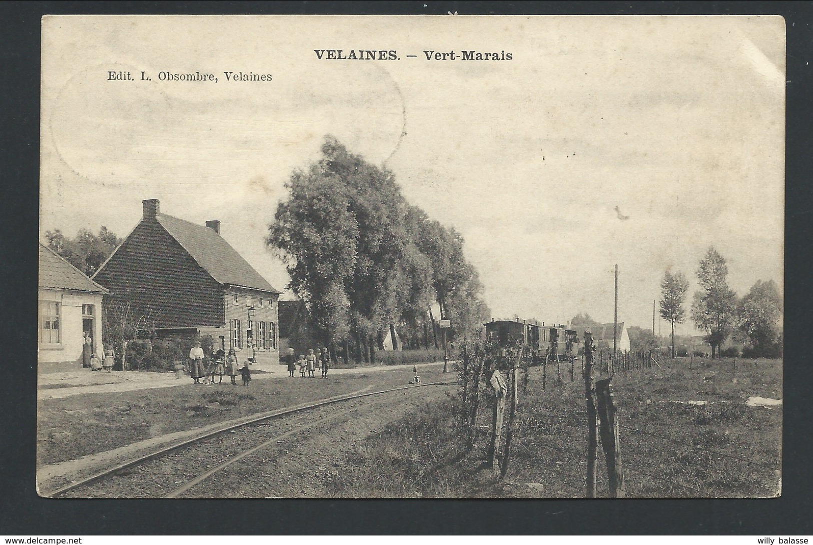 +++ CPA - VELAINES - Vert Marais - Carte Animée - Train    // - Celles