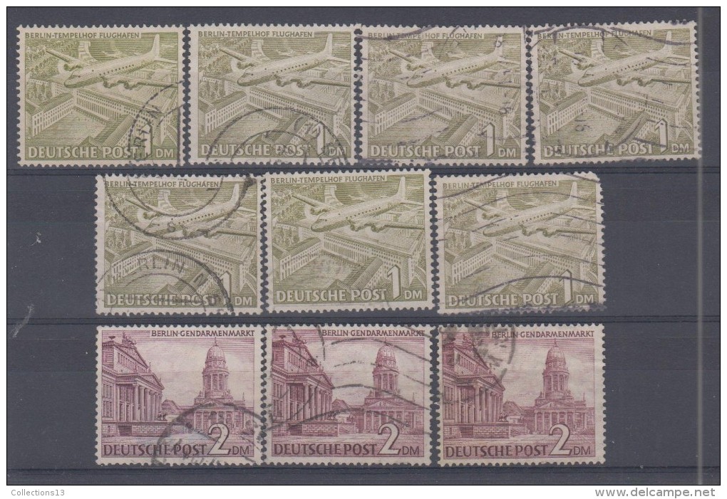 ALLEMAGNE BERLIN - 43 (7 Ex) + 44 (3 Ex) Obli Cote 18,25 Euros Depart A 10% - Used Stamps