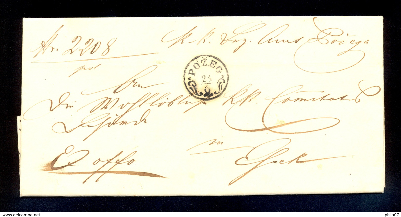 Hungary, Croatia - Letter With Content Sent From Po&#x17E;ega To Esseg 1856 / 2 Scans - Other & Unclassified