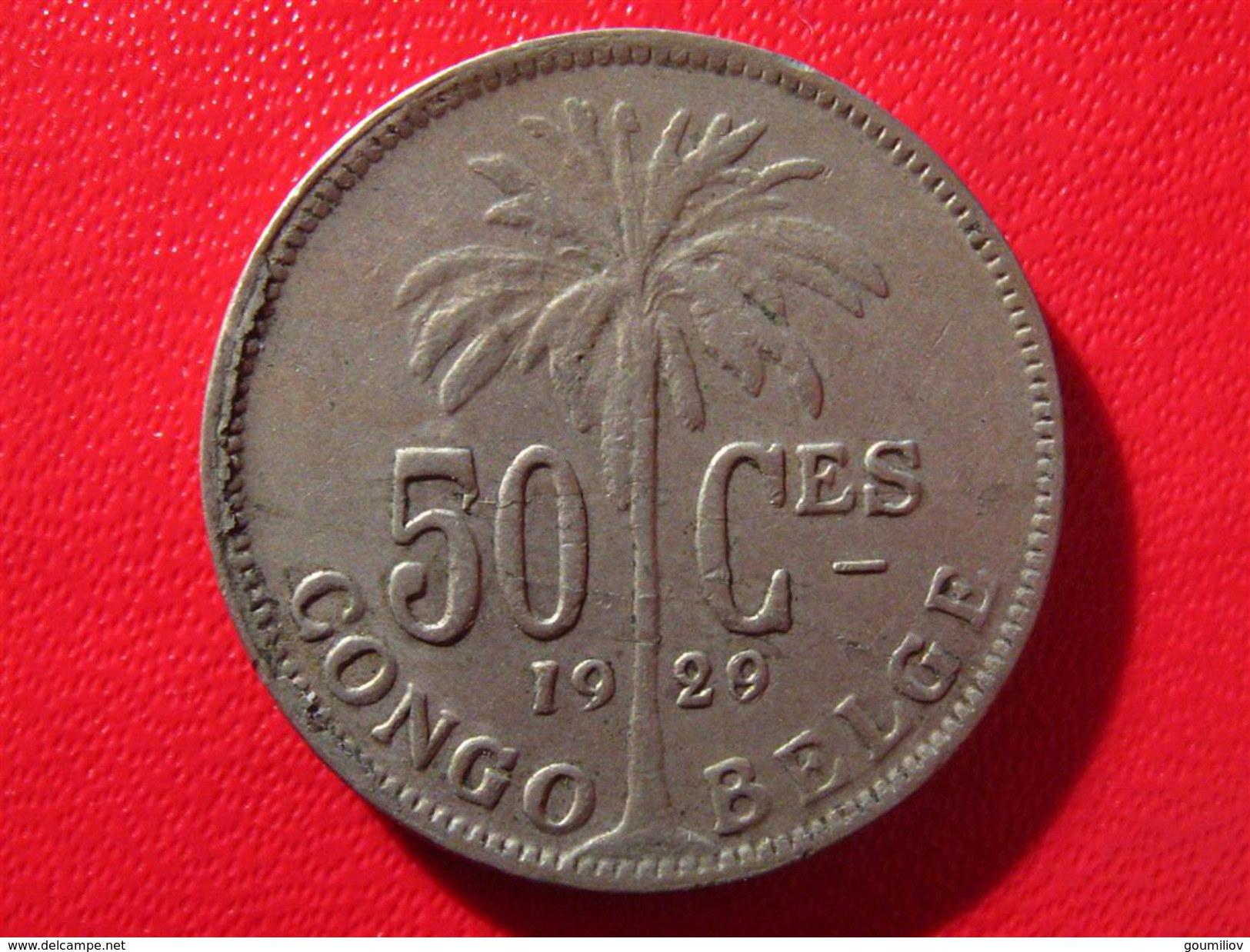 Congo Belge - 50 Centimes 1929 - Variété 9 Sur 8, 9.8 4819 - 1910-1934: Alberto I