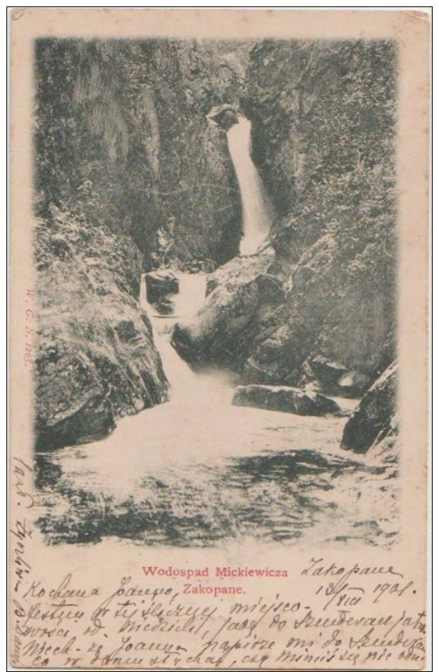 CPA POLOGNE POLAND POLSKA Wodospad Mickiewicza Zakopane Timbre Stamp 1901 - Polonia