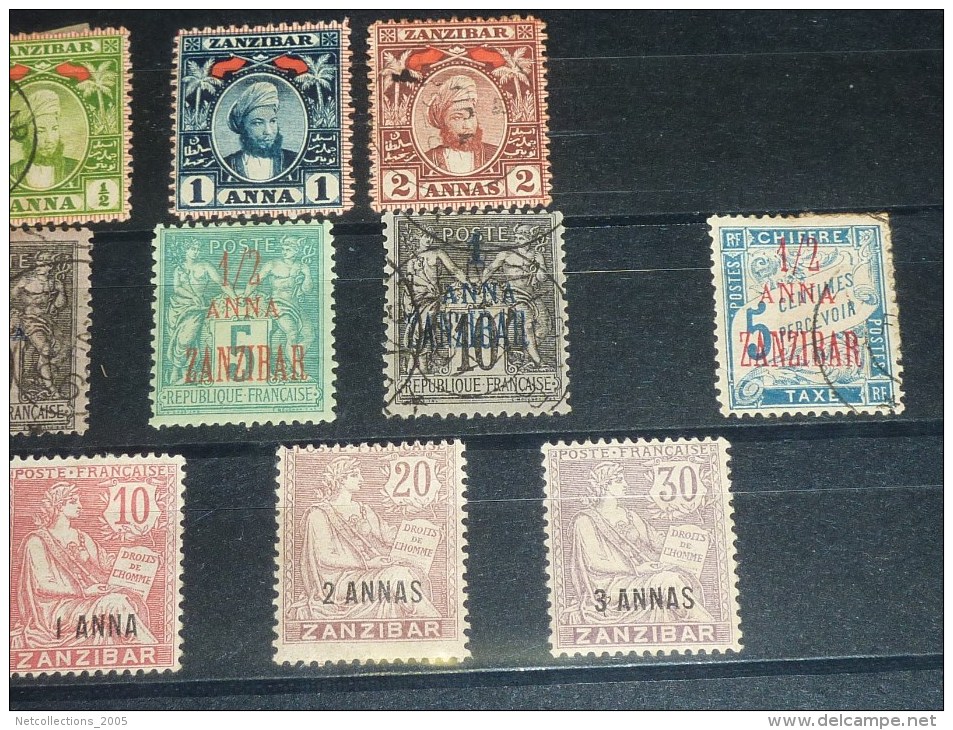 LOT DE 12 TIMBRES DE ZANZIBAR OBLITERES ET NEUFS AVEC CHARNIERES - STAMPS COLLECTION - Zanzibar (...-1963)