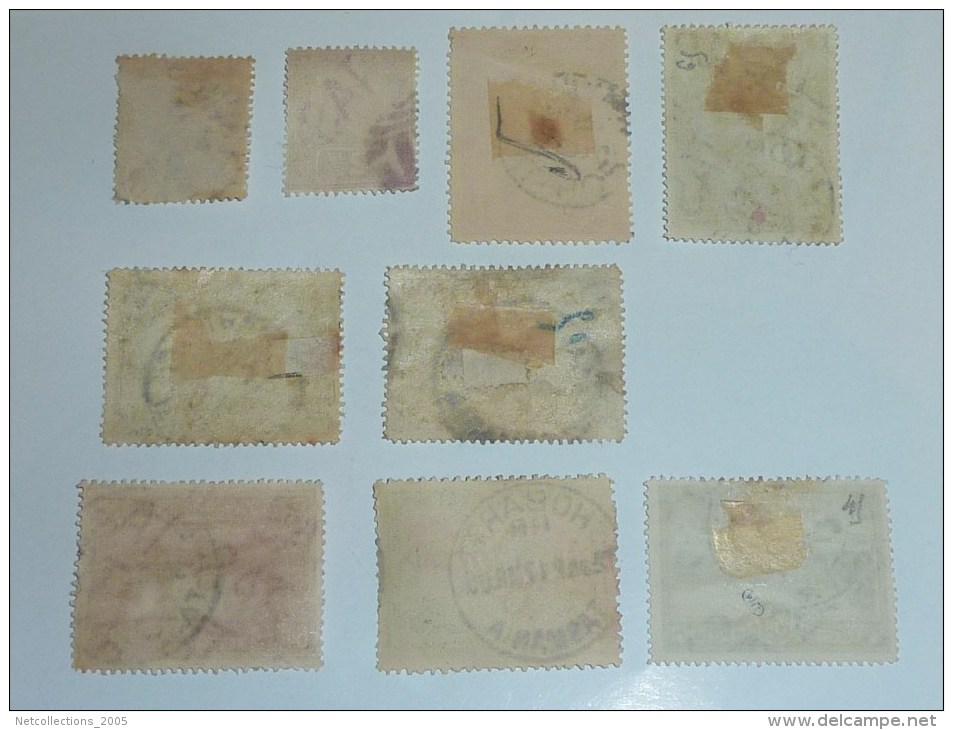 LOT DE 9 TIMBRES DE TASMANIE " POSSESSION ANGLAISE " OBLITERES AVEC CHARNIERES - STAMPS COLLECTION TASMANIA - Usados