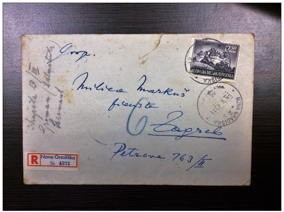 CROATIA  NDH  COVER  R MAIL NOVA GRADISKA    1943 - Kroatien