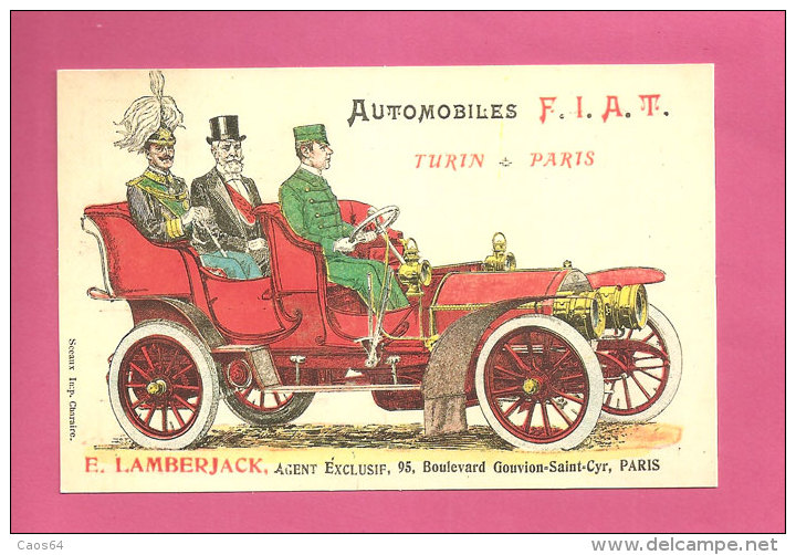 CARTOLINA FIAT E. LAMBERJACK  RIPRODUZIONE DA ORIGINALE POSTCARD - Advertising