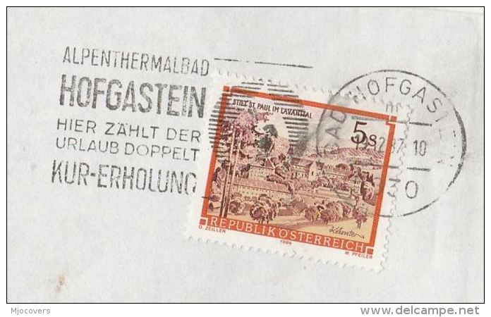 1987 AUSTRIA Stamps COVER SLOGAN Pmk ALPENTHERMALBAD HOFSTEIN ,  Spa Hydrotherapy Health Medicibe - Thermalisme