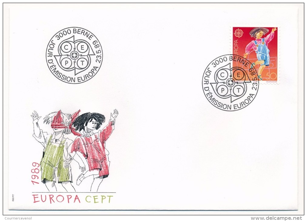 SUISSE -  FDC 1989 - EUROPA - 3 Enveloppes ( 2 Séries ) - FDC