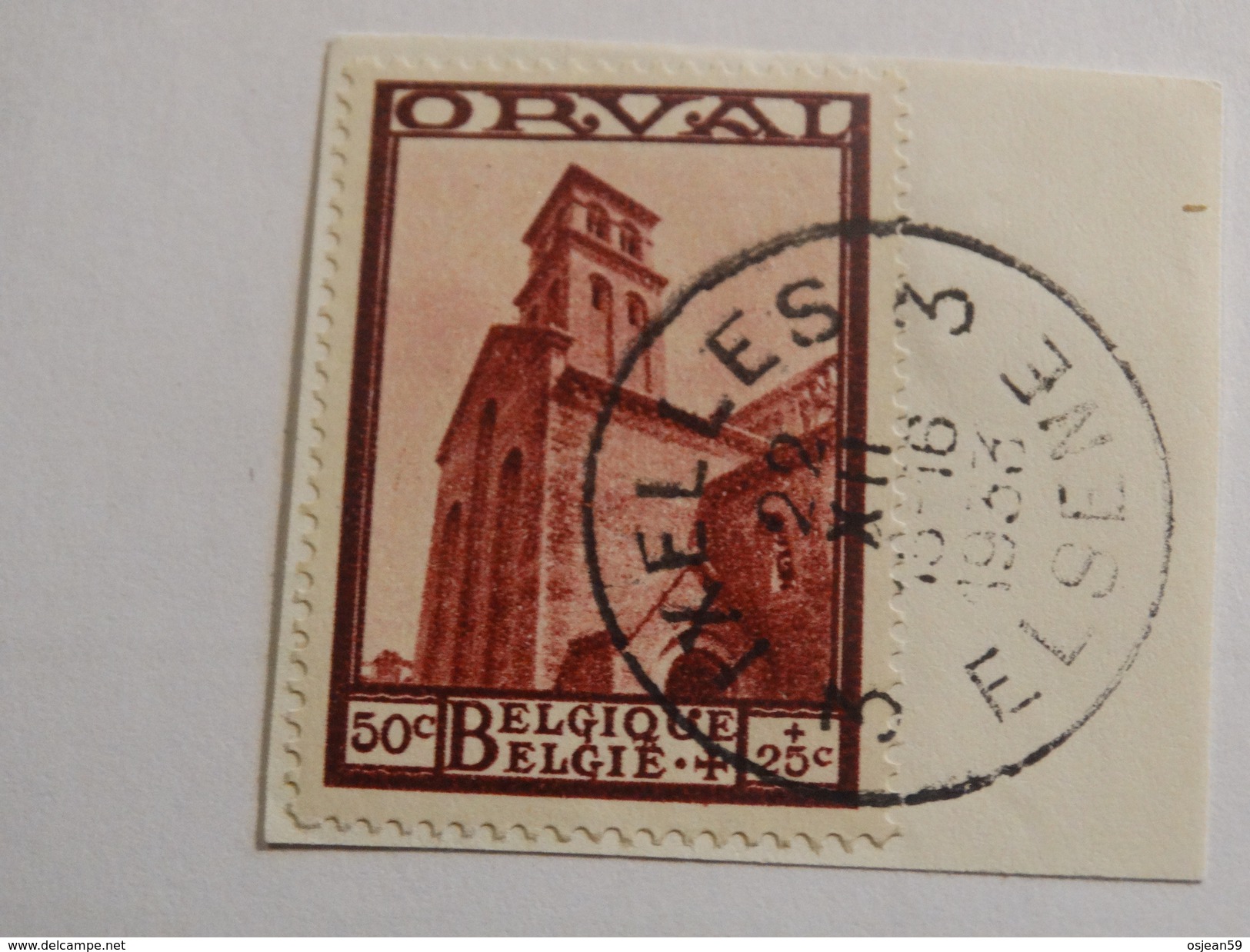 COB N° 366 50c + 25c Orval- Tour Centrale Sur Fragment - Used Stamps