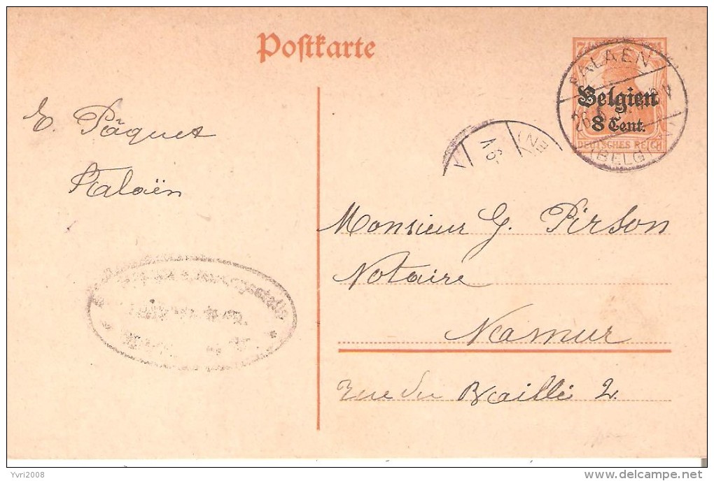 EP. Carte 8 Cent De FALAEN Du 23/6/1817 - OC1/25 Generalgouvernement 