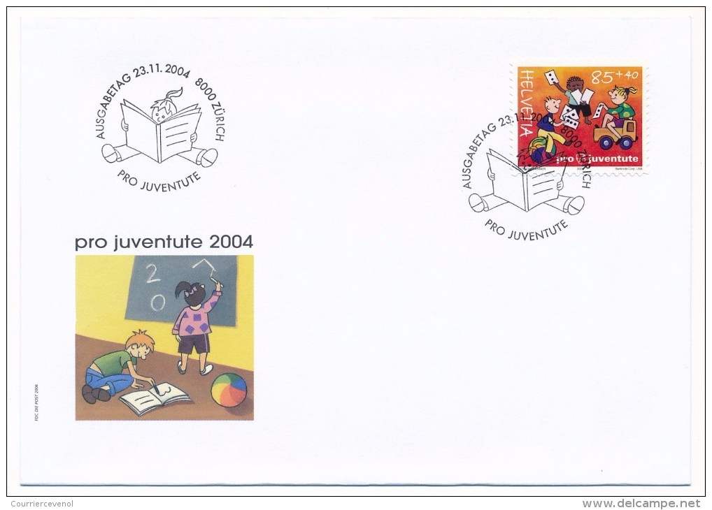 SUISSE -  FDC 2004 - Pro Juventute - 6 Enveloppes (2 Séries) + Cachet Noël Nativité - FDC