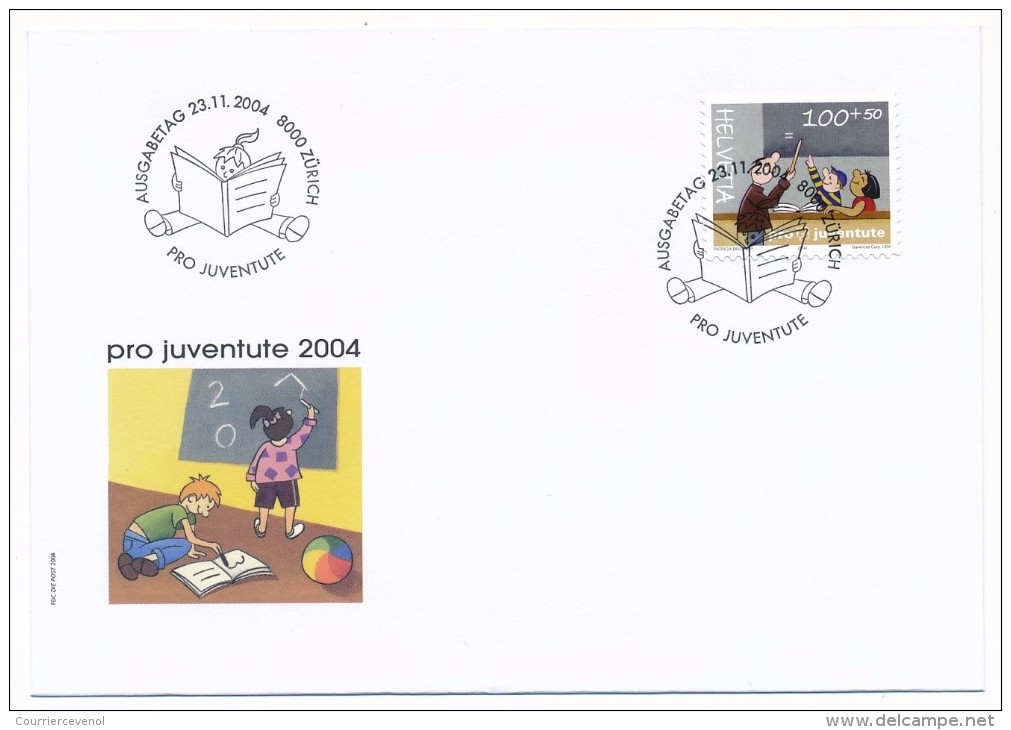 SUISSE -  FDC 2004 - Pro Juventute - 6 Enveloppes (2 Séries) + Cachet Noël Nativité - FDC