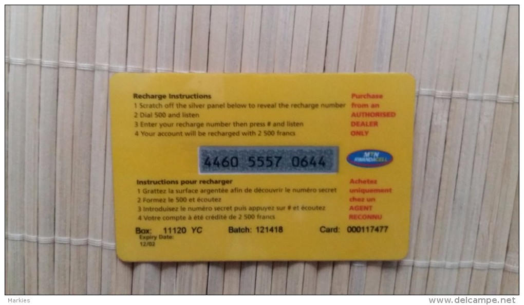 Prepaidcard Rwanda  Used 2 Scans  Rare - Rwanda