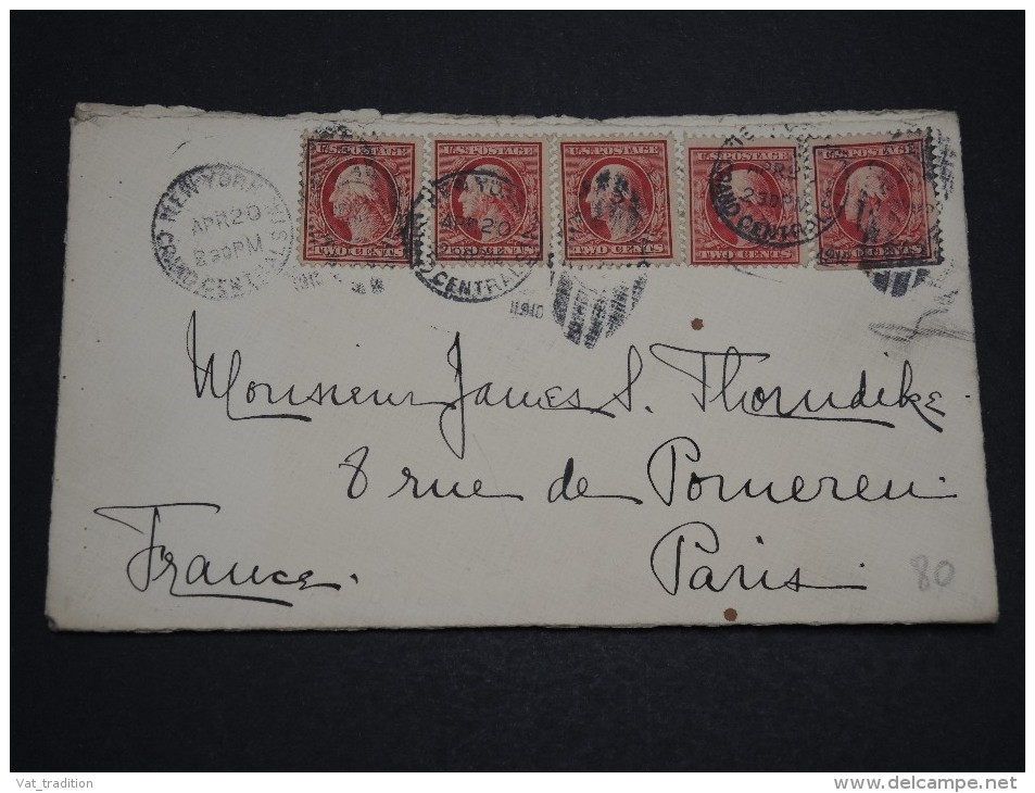 ETATS UNIS - Enveloppe De New York Pour Paris En 1910 - A Voir - L 4561 - Briefe U. Dokumente