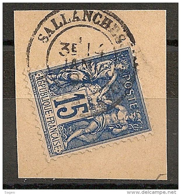 15c SAGE BELLE NUANCE Foncée, SALLANCHES Haute Savoie. - 1876-1898 Sage (Type II)