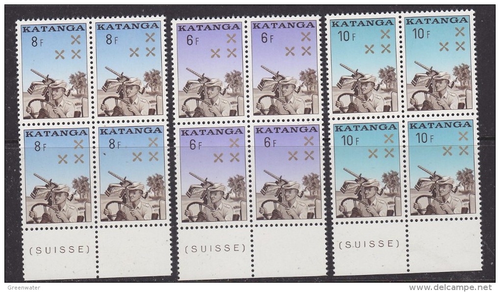 Katanga 1962 Katangese Gendarmerie 3w Bl Van 4 (+boord) ** Mnh (32960) - Katanga