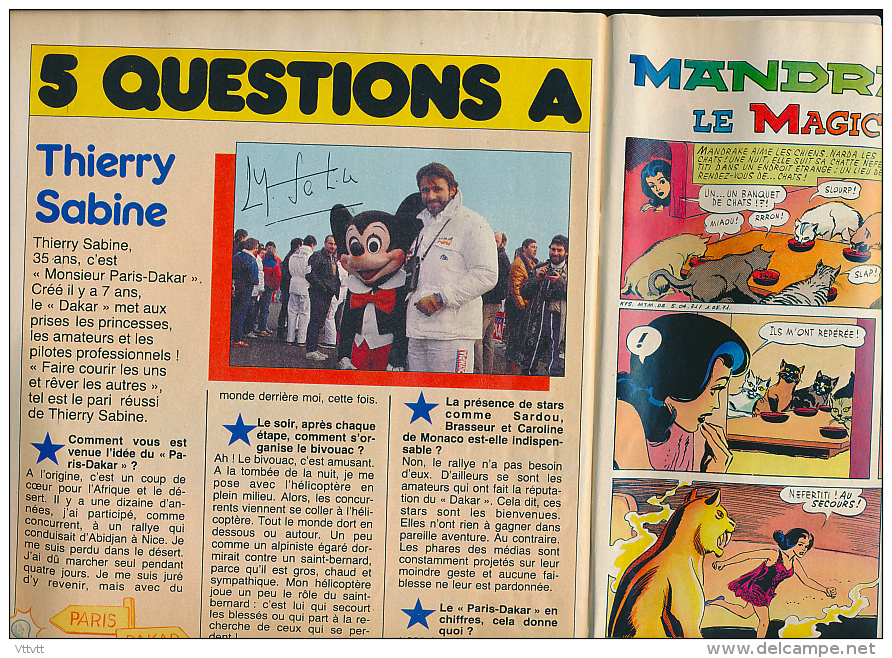 JOURNAL DE MICKEY, N° 1706 (1985), Dumbo, Famille Glougloub, Husky, Pluto, Hägar Dünor, Paris-Dakar, Mandrake, Sabine... - Journal De Mickey