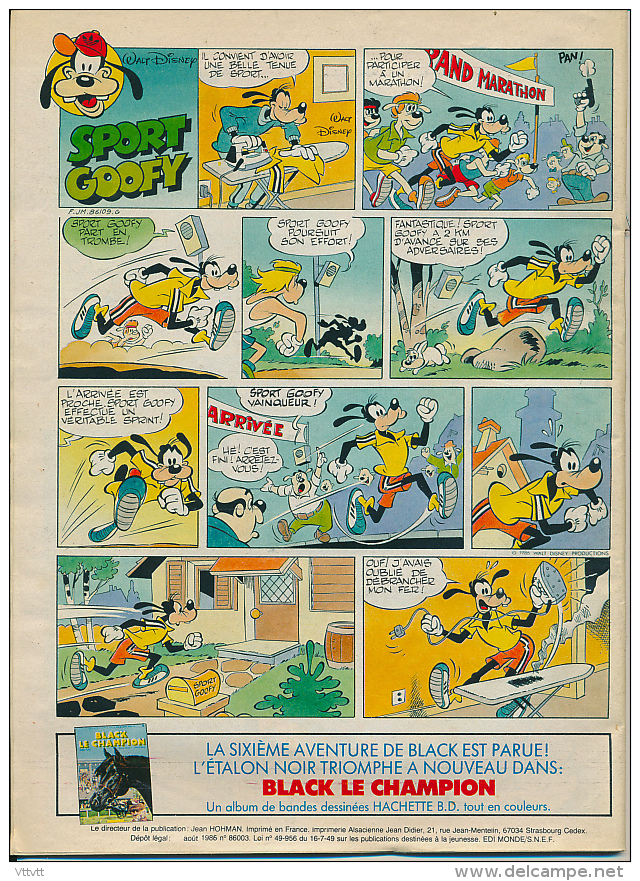 JOURNAL DE MICKEY, N° 1783 (1986), Dingo, Pim Pam Poum, Paris, Mini-B.D., Hägar Dünor, Hérisson, Mandrake, Pôle-Emile... - Journal De Mickey