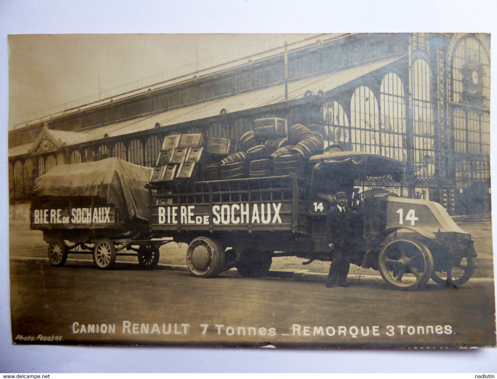 CPA Publicitaire Biere De Sochaux Et Camion Renault 1925 - Advertising