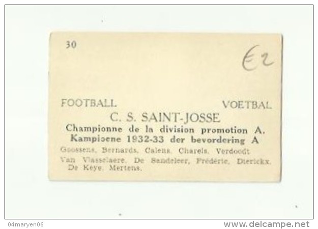 **C.S.  SAINT-JOSSE    **----nr. 30 - Trading Cards