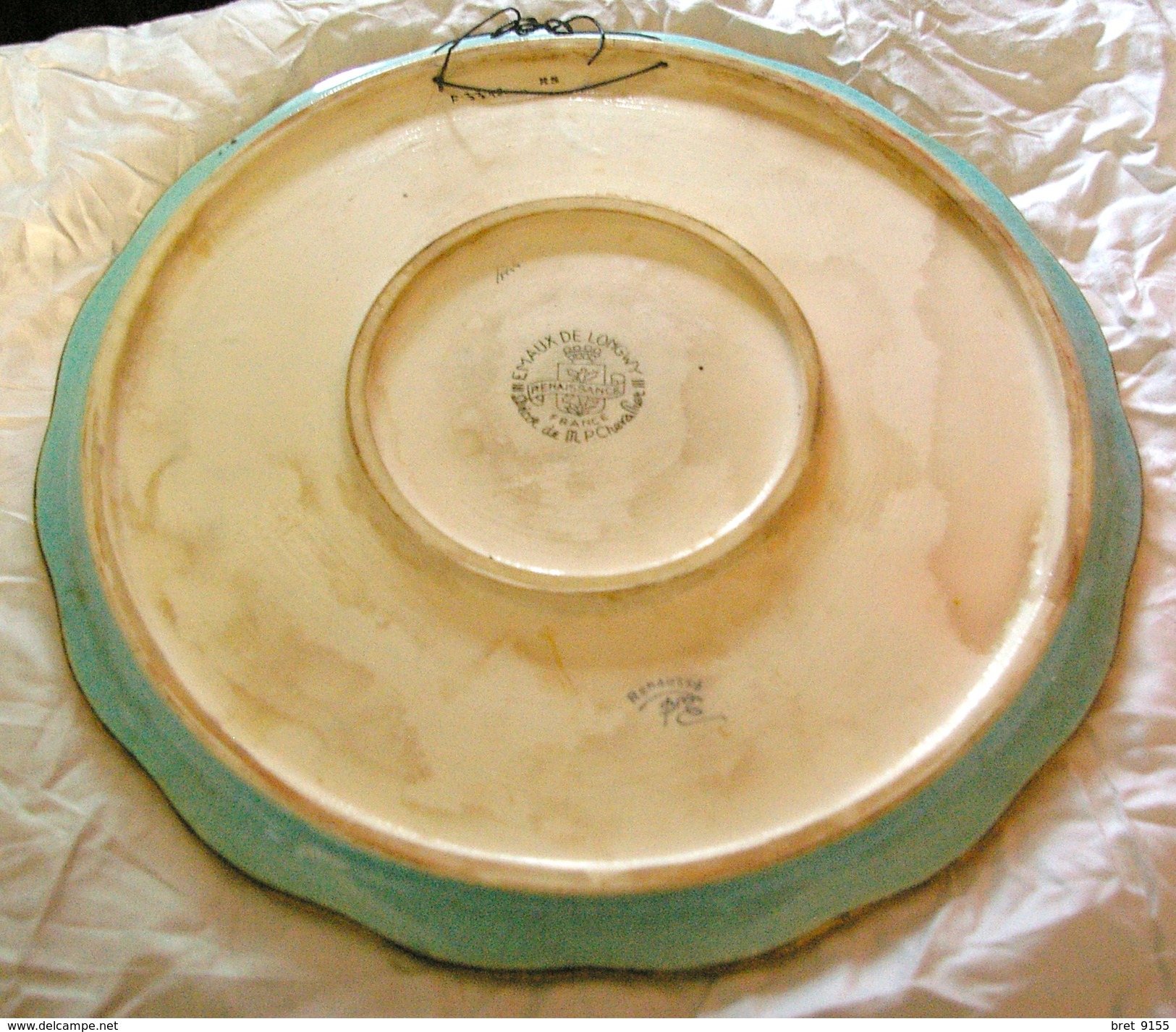 EMAUX DE LONGWY PLAT 34cm DE DIAMETRE RENAISSANCE DE M P CHEVALLIER - Longwy (FRA)