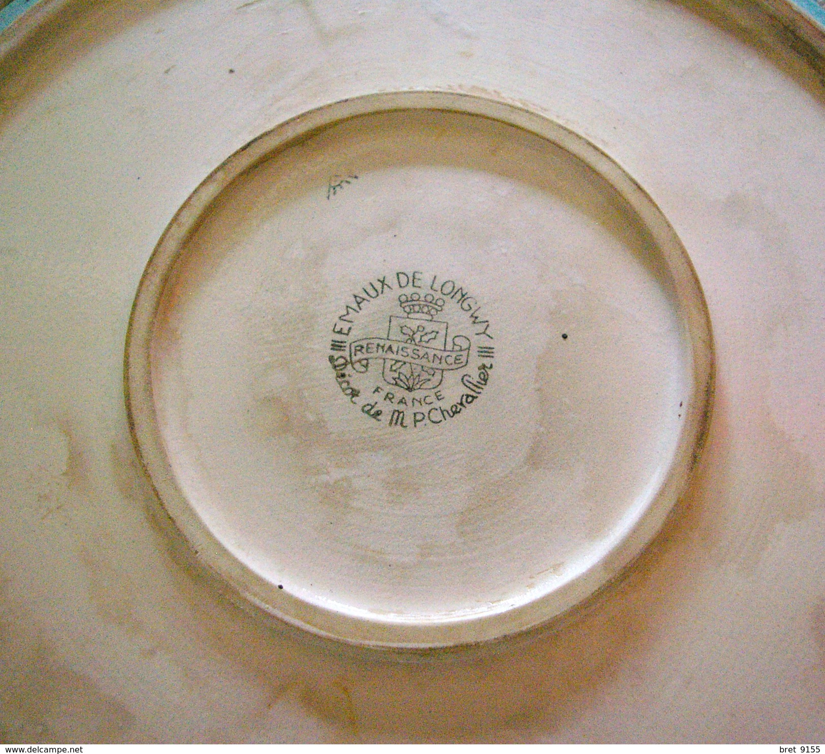 EMAUX DE LONGWY PLAT 34cm DE DIAMETRE RENAISSANCE DE M P CHEVALLIER - Longwy (FRA)