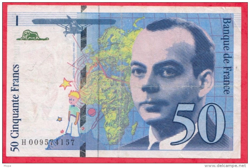 50 Francs "St Exupéry" 1993 N °H.009574157  Dans L ´état - 50 F 1992-1999 ''St Exupéry''