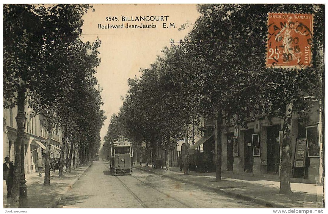 92  BILLANCOURT Boulevard JEAN JAURES   TRAM   Voyagée En 1930 - Otros & Sin Clasificación