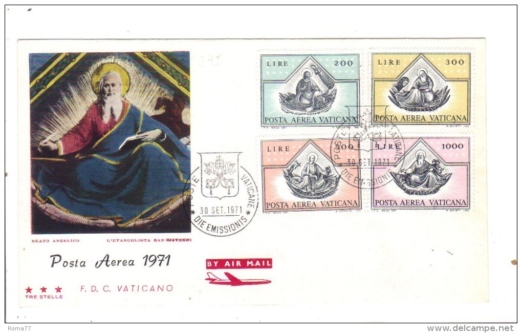 Fa395 - VATICANO 1971 , POSTA AEREA FDC BEATO ANGELICO - FDC