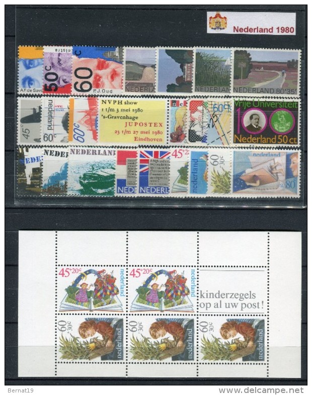 Holanda 1980. Completo 23s+1b ** MNH. - Années Complètes