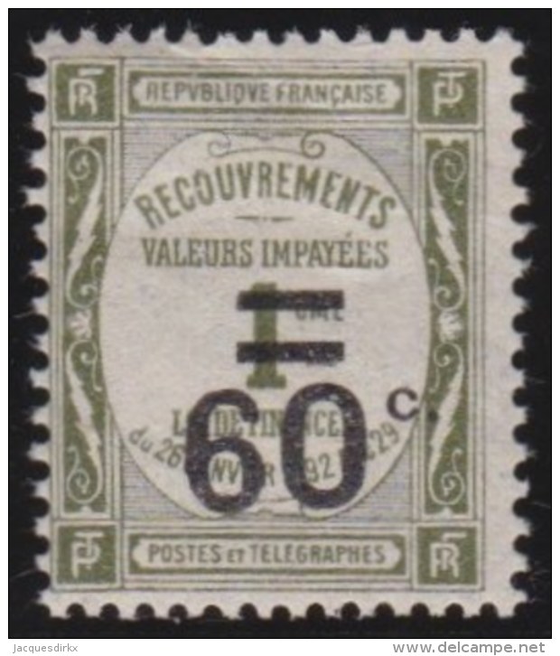 France   .     Yvert   .     Taxe  52        .      *     .          Neuf Avec Charniere .  /   .   Mint-hinged - 1859-1959 Mint/hinged