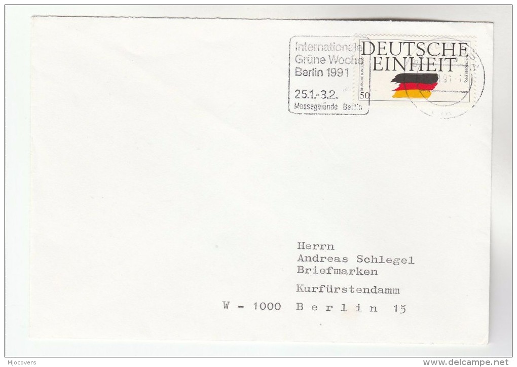 1991 GERMANY COVER SLOGAN Pmk INTERNATIONAL GREEN WEEK Environment Conservation Stamps - Environment & Climate Protection