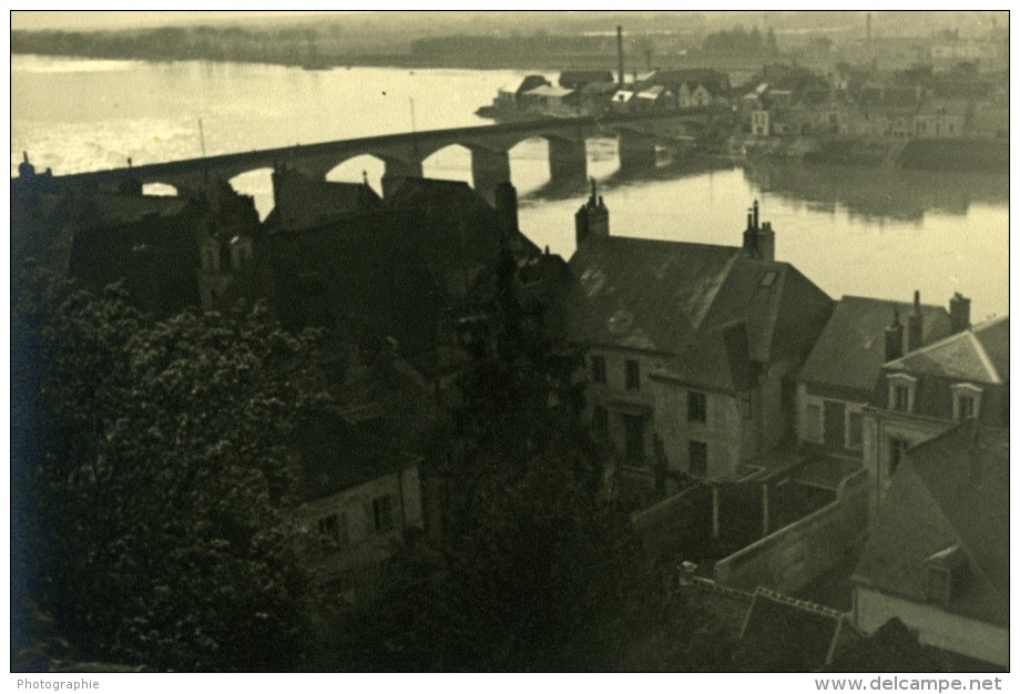 France Vue De Ville Pont Et Riviere Etude Photographique Ancienne Photo 1935 - Other & Unclassified