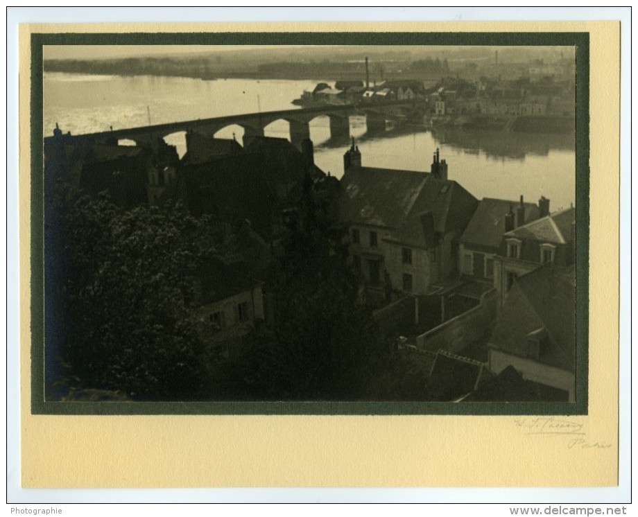 France Vue De Ville Pont Et Riviere Etude Photographique Ancienne Photo 1935 - Other & Unclassified