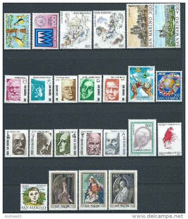 SAN MARINO - 1982 - Annata Completa - 24 Valori - Year Complete ** MNH/VF - Annate Complete