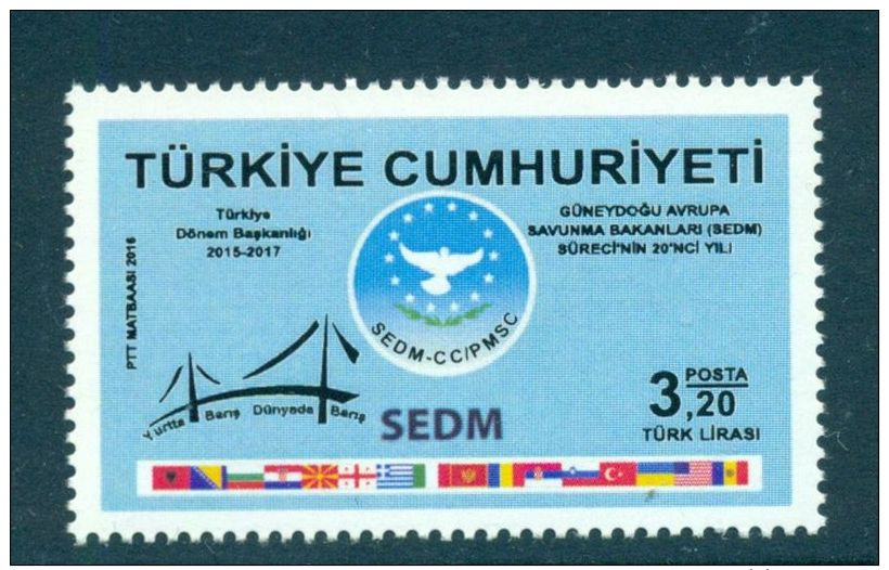 TURKEY 2016 20TH ANNIV. OF SEDM MNH M07458 - Unused Stamps