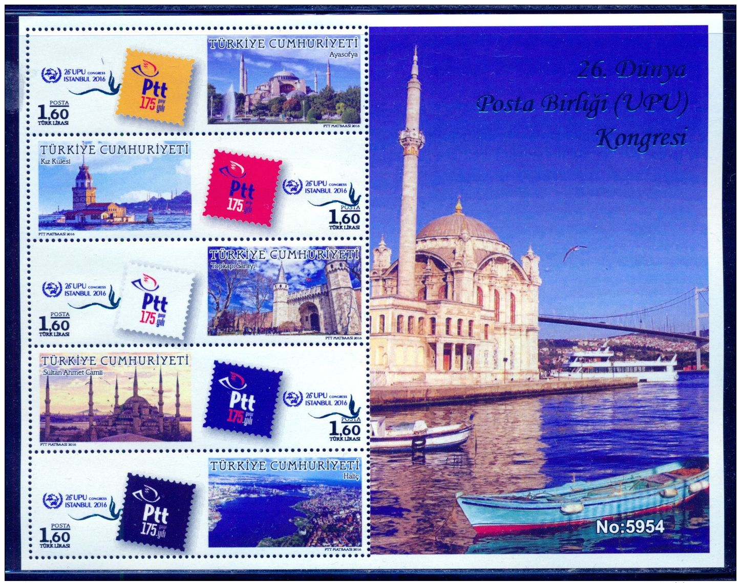 TURKEY 2016 26TH WORLD UPU CONGRESS SPECIAL PORTFOLIO M07463 - Unused Stamps