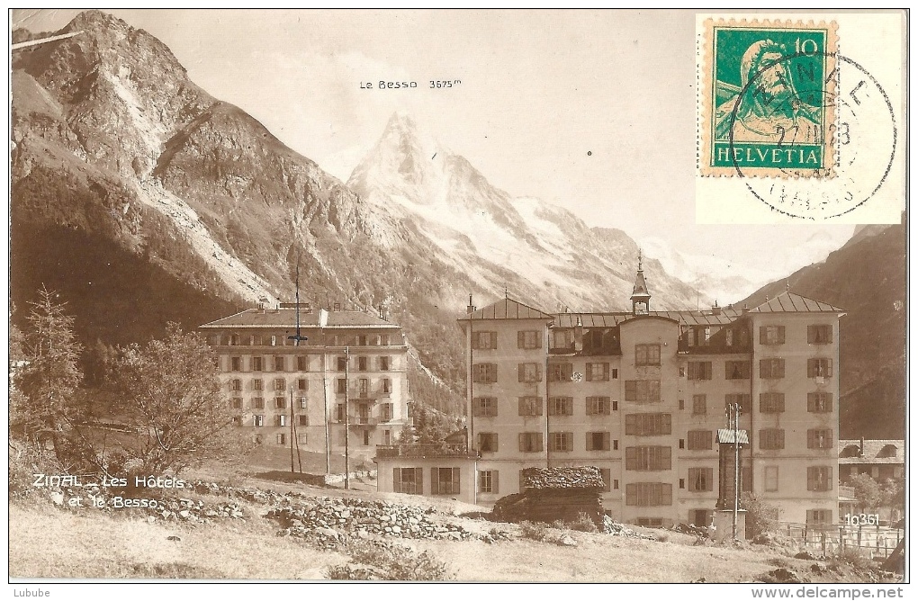 Zinal - Les Hôtels Et Le Besso             1928 - Andere & Zonder Classificatie