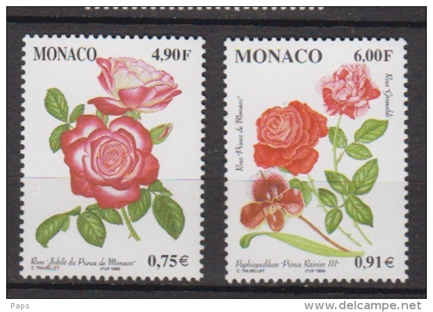 1999-MONACO- N°2194/2195** FLORE.ROSES ET ORCHIDEES - Blokken