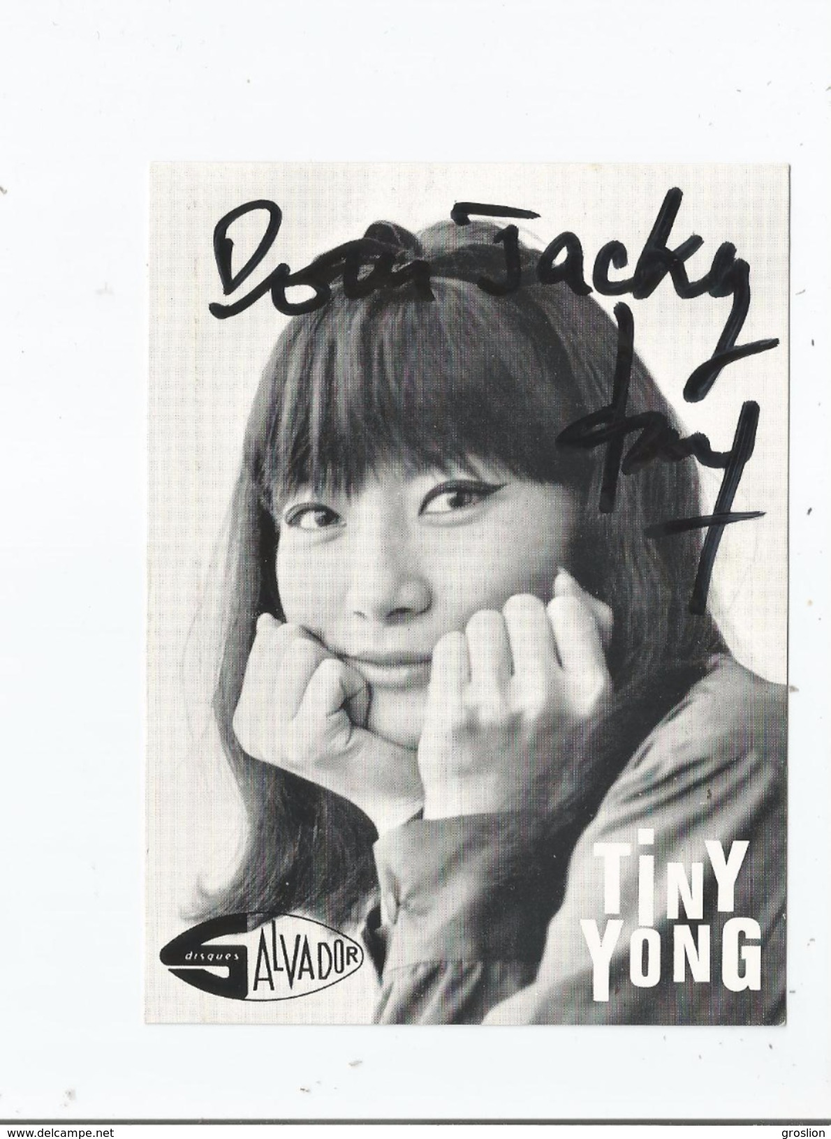 TINY YONG CARTE AVEC AUTOGRAPHE - Other & Unclassified